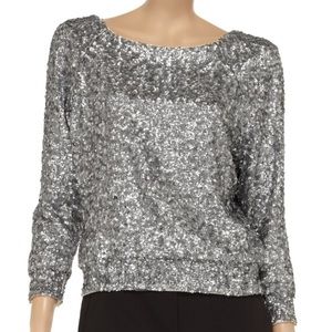 Alice + Olivia Evelina sequined top
